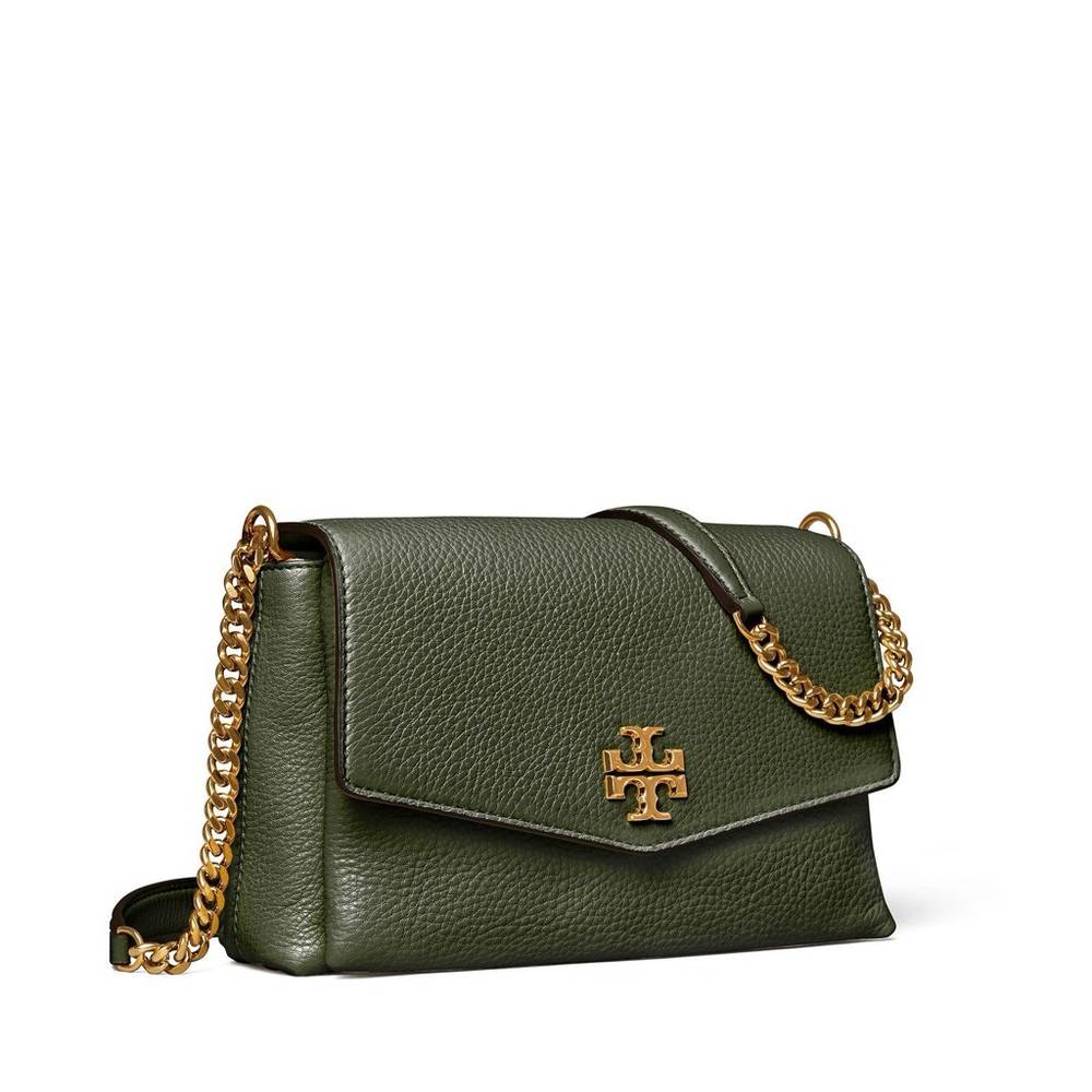 Tory Burch Kira Pebbled Small
Convertible Shoulder Bag in Green + Dustbag
